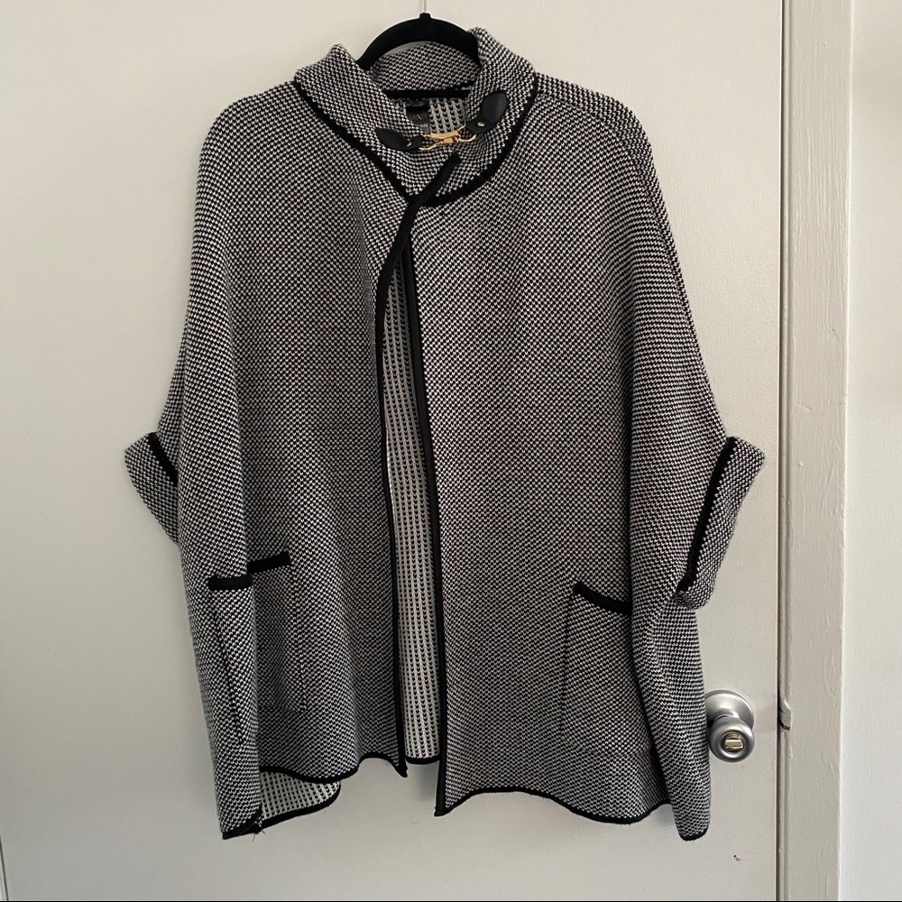 Houndstooth Cape Jacket